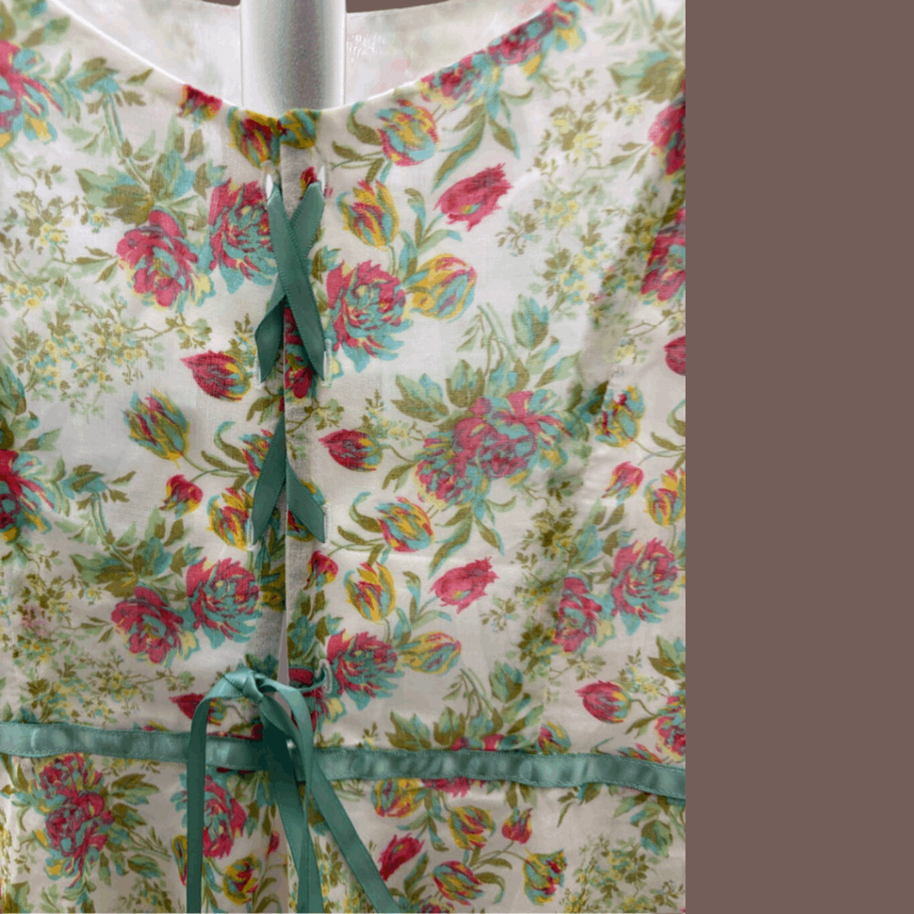 Shoshanna Midi Dress | Floral Ribbon Detail | Size 6 | Vintage - Picture 6 of 7